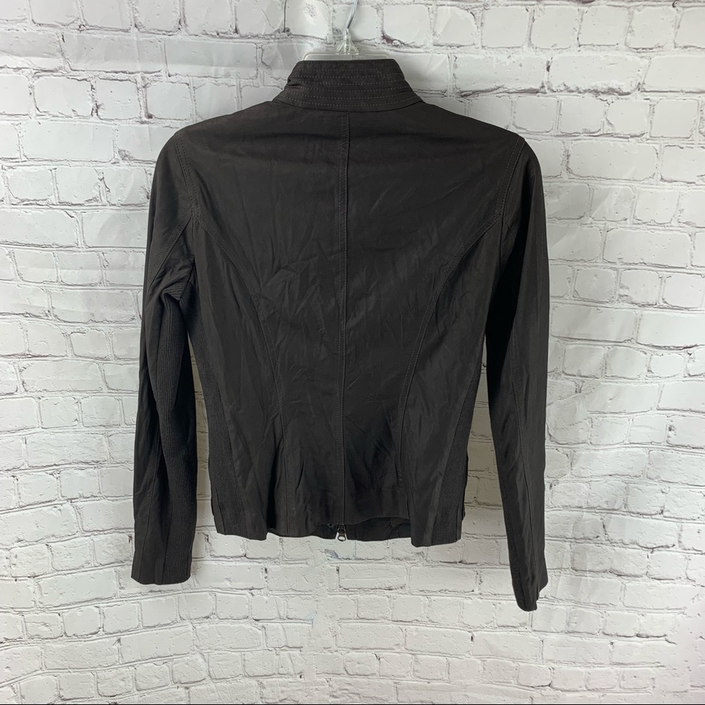 Vince. Brown Leather Jacket - Picture 6 of 7